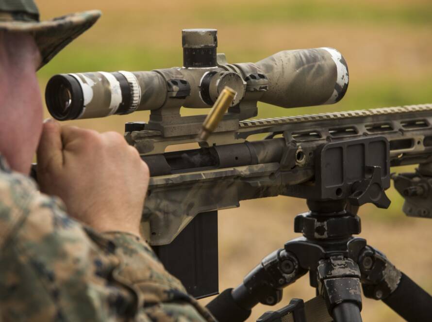 picture of marine using a scope