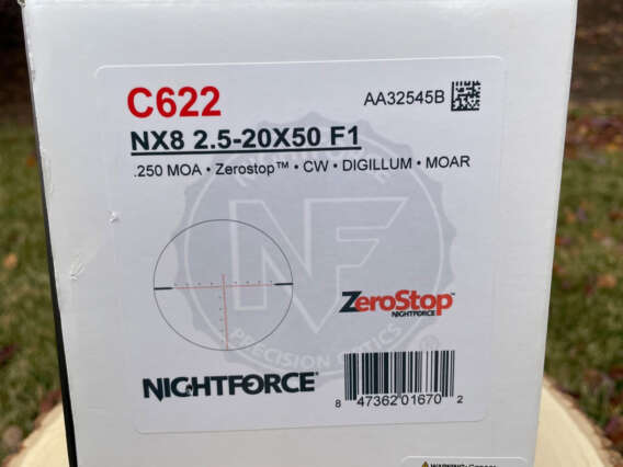 Nightforce NX8 2.5-20x50 F1 Illuminated MOAR C622 - Lightly Used