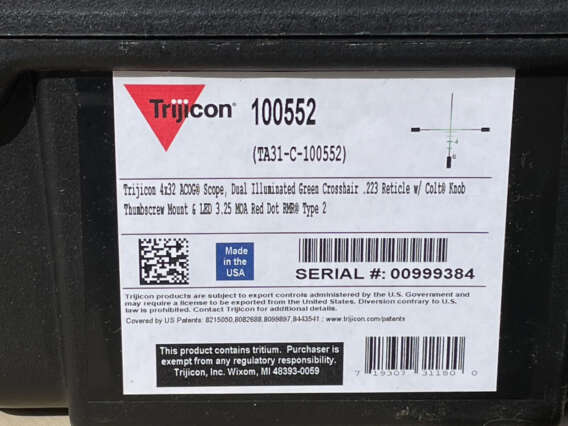 Trijicon ACOG 4x32 Green Crosshair w/ 3.25 MOA RMR - Like New In Box
