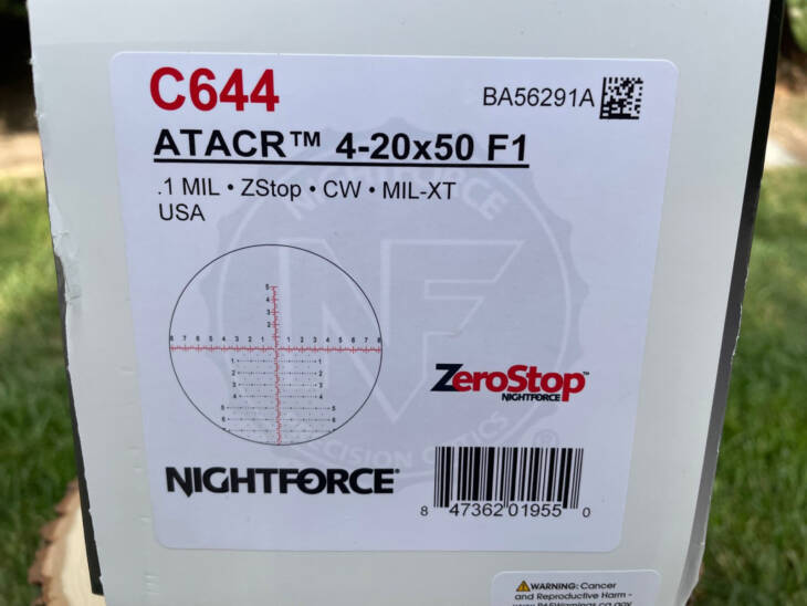 Nightforce ATACR 4-20x50 F1 C644 box