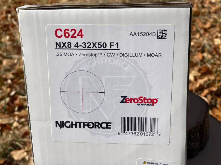 Nightforce NX8 4-32x50 F1 MOAR C624 - Lightly Used