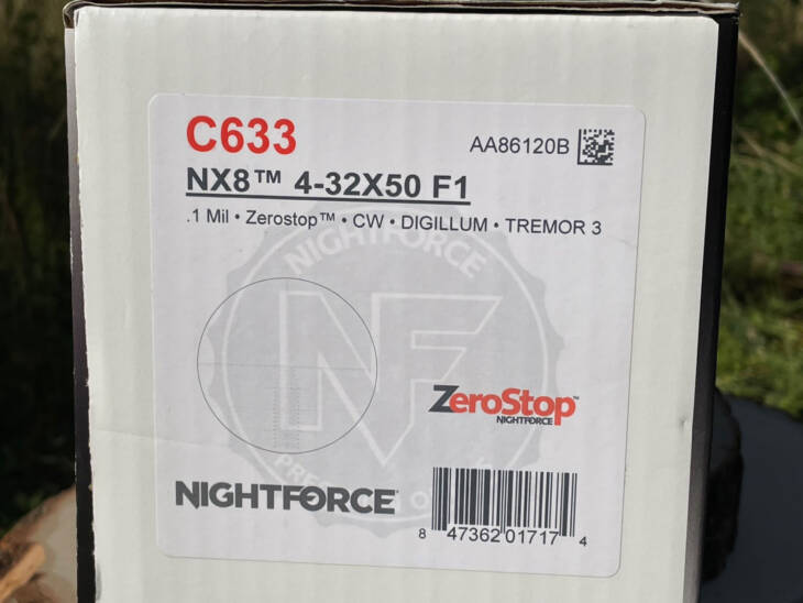 Nightforce NX8 4-32x50 F1 TREMOR3 C633 - Lightly Used