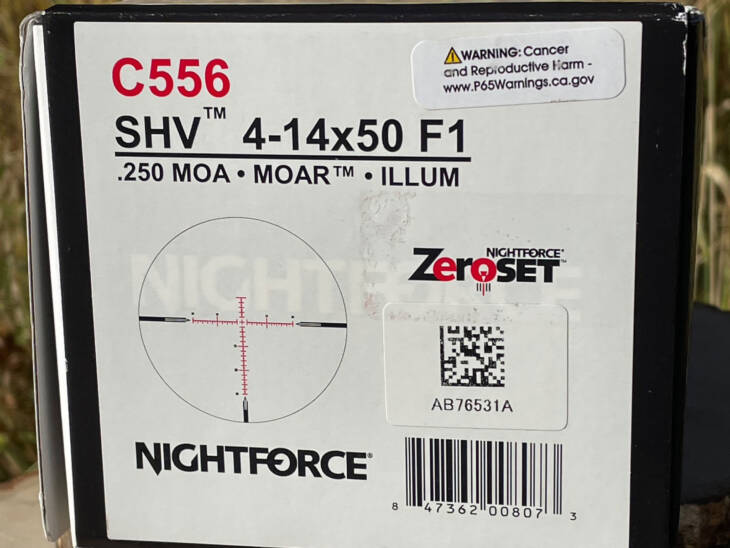 Nightforce SHV 4-14x50 F1 Illuminated MOAR C556 - Like New In Box #2