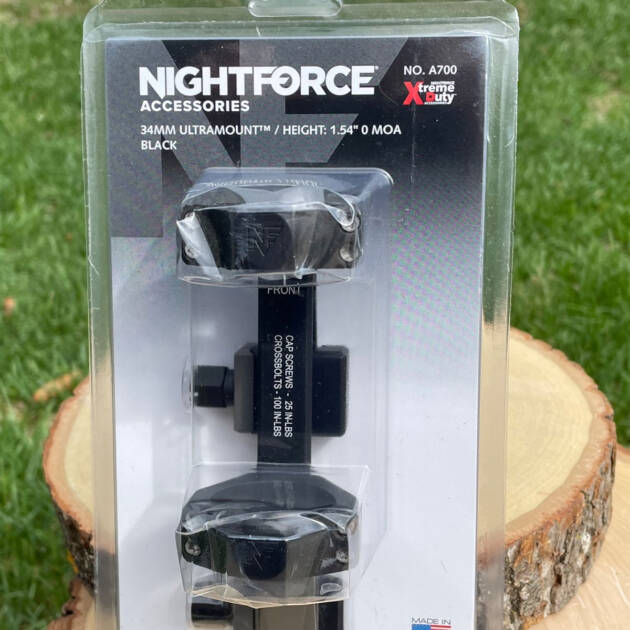 Nightforce X-Treme Duty 34mm 1.54” 0 MOA Ultramount A700