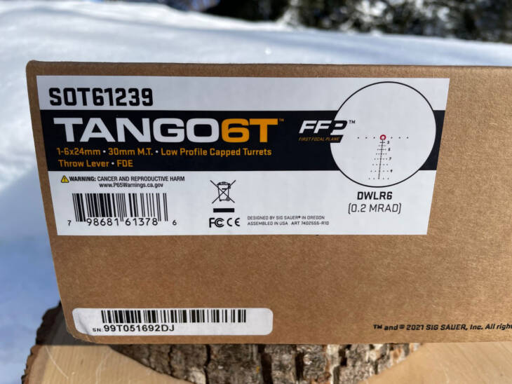 Sig Sauer TANGO6T 1-6x24 FFP DWLR6 Reticle - Lightly Used