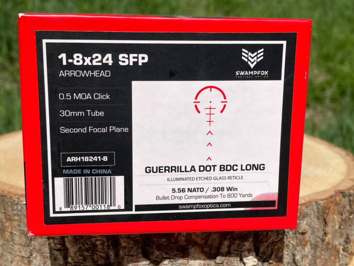 Swampfox Arrowhead 1-8x24 Red Guerrilla Dot BDC - Lightly Used