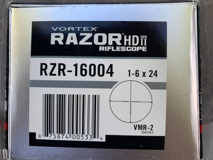 Vortex Razor HD Gen II 1-6x24 (Non-E) Retail Box