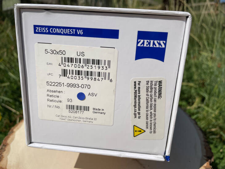 Zeiss Conquest V6 5-30x50 box