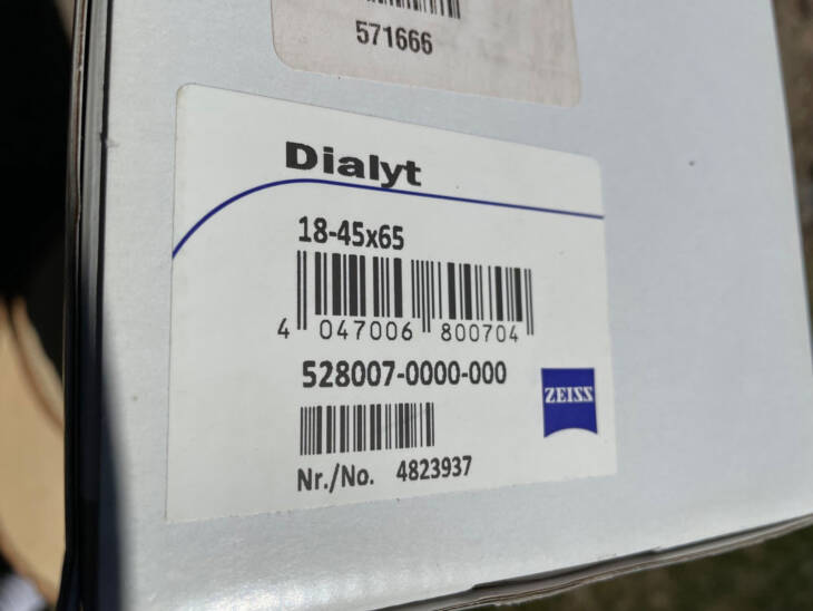 Zeiss Dialyt 18-46x65 Spotting Scope box